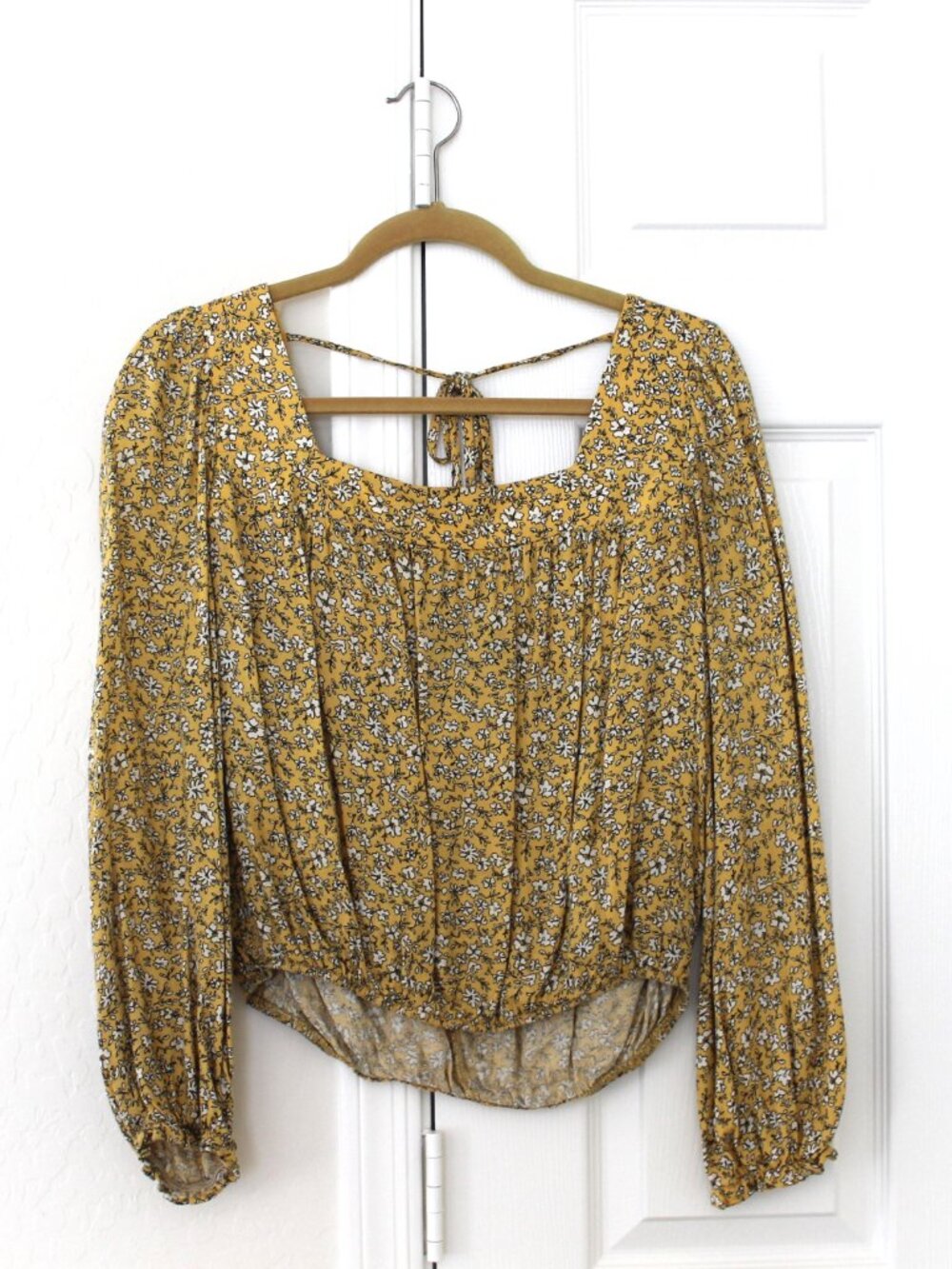 Blue Rain Yellow Floral Top
